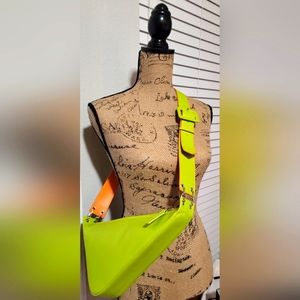 Lime Green & Orange Geometric Bag
